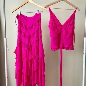 Hot Pink 2-Piece Skirt and Top
